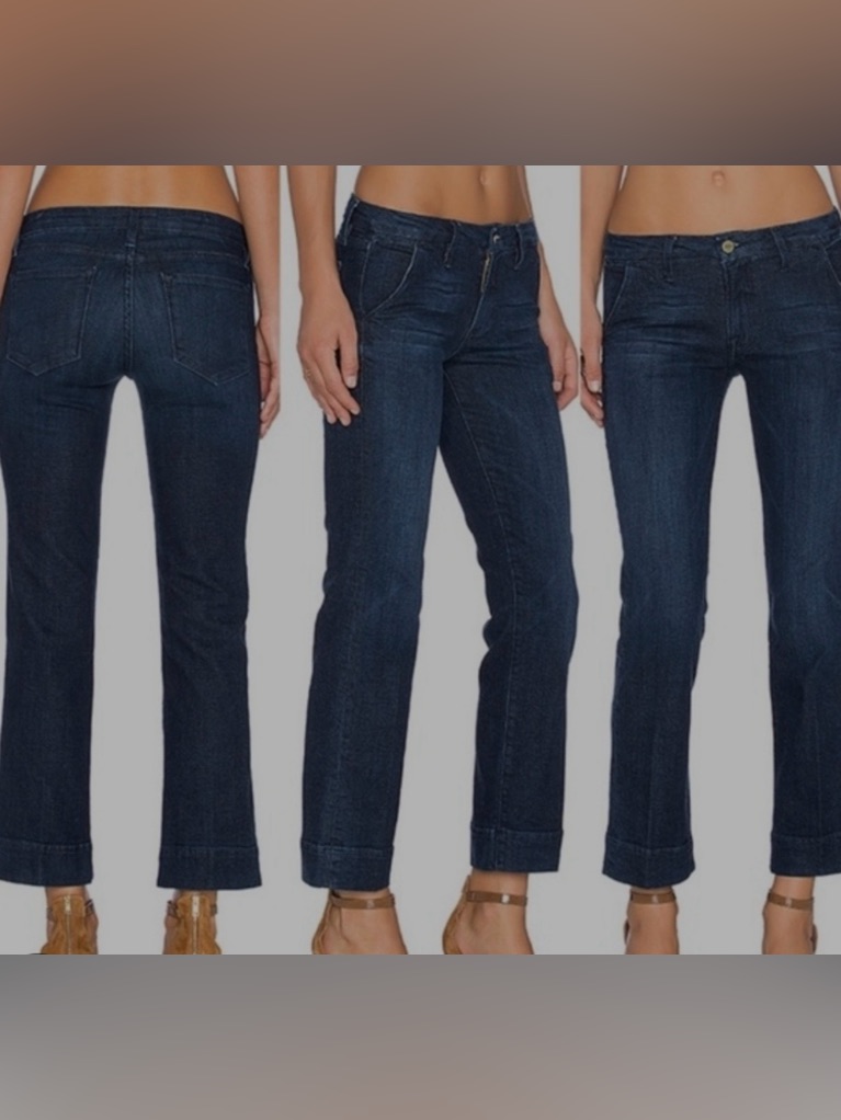 Frame, Women's Dark Blue Cropped Denim Trouser Denrock, Size 29